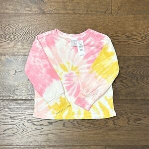 GAP Kids Long Sleeve Tie-Dye Shirt - Pink, Yellow, White